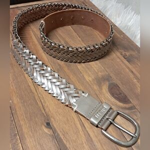 Pistil Braided Metallic Leather Belt Size M 41"